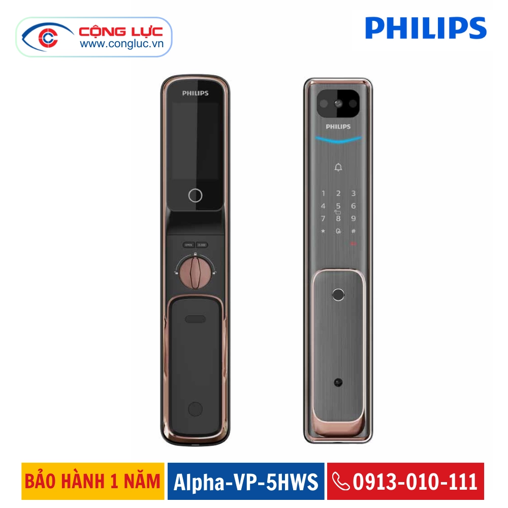 Khoá Cửa Vân Tay Philips Alpha-VP-5HWS