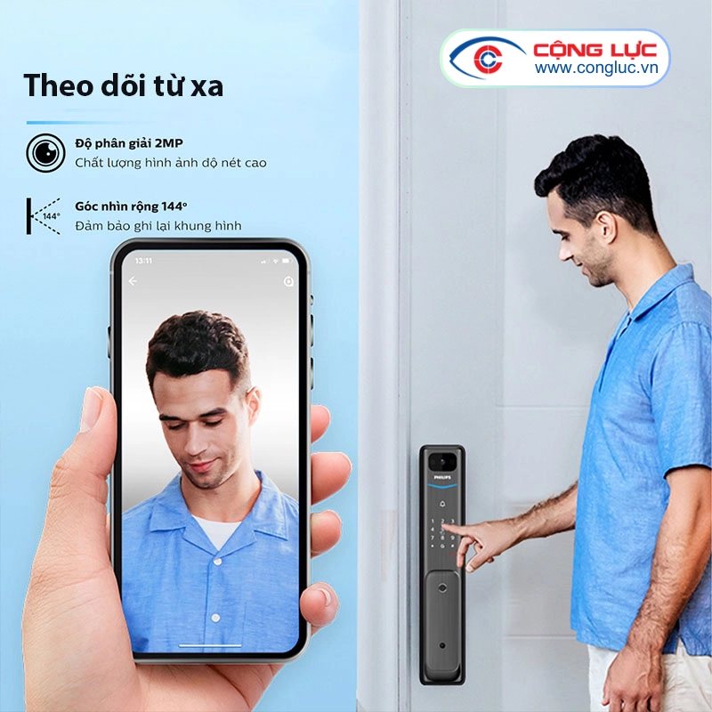 Khoá Cửa Vân Tay Philips Alpha-V-5HWS