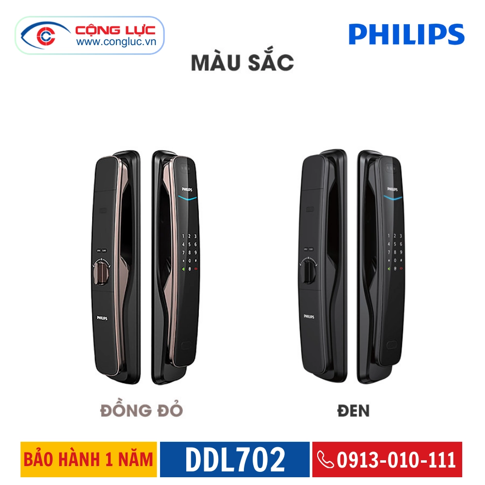 Khoá Cửa Thông Minh Philips DDL702 - Nhận Diện Khuôn Mặt
