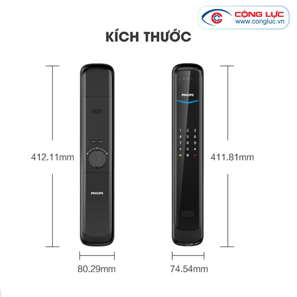 Khoá Cửa Thông Minh Philips DDL702 - Nhận Diện Khuôn Mặt