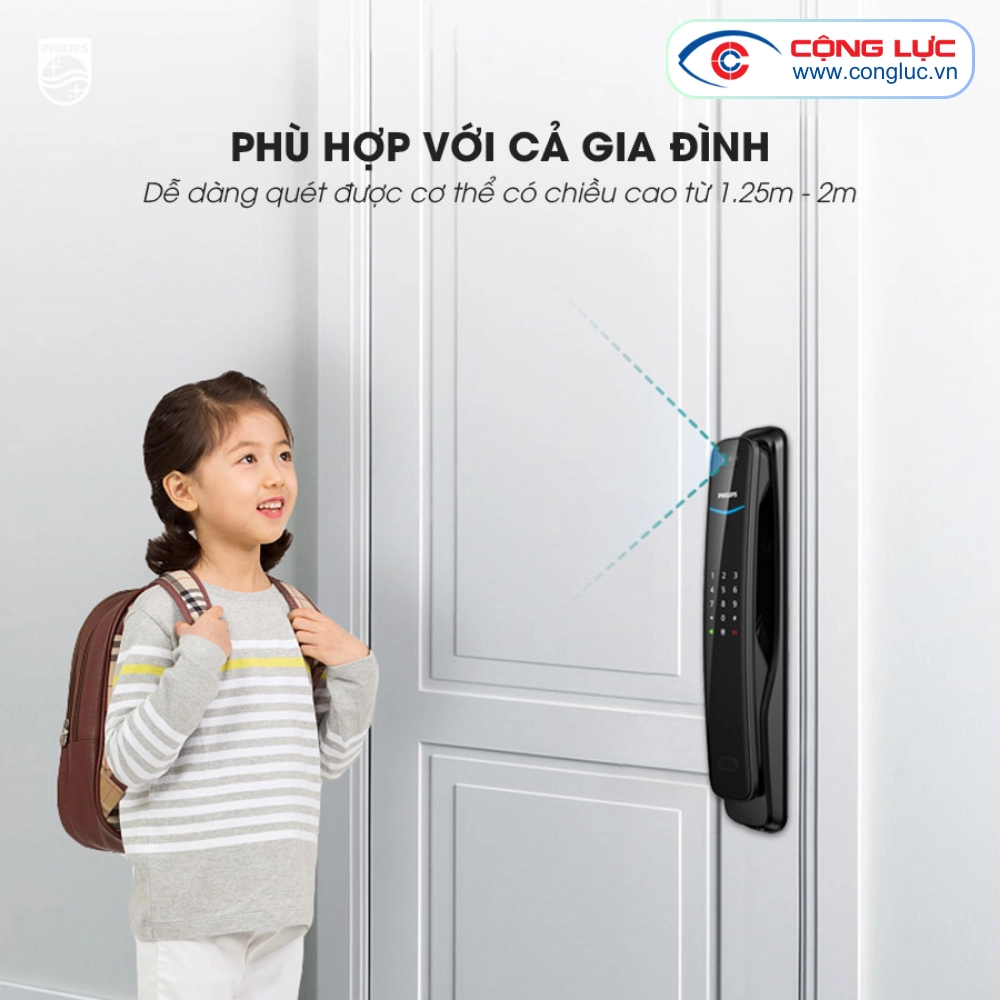 Khoá Cửa Thông Minh Philips DDL702 - Nhận Diện Khuôn Mặt