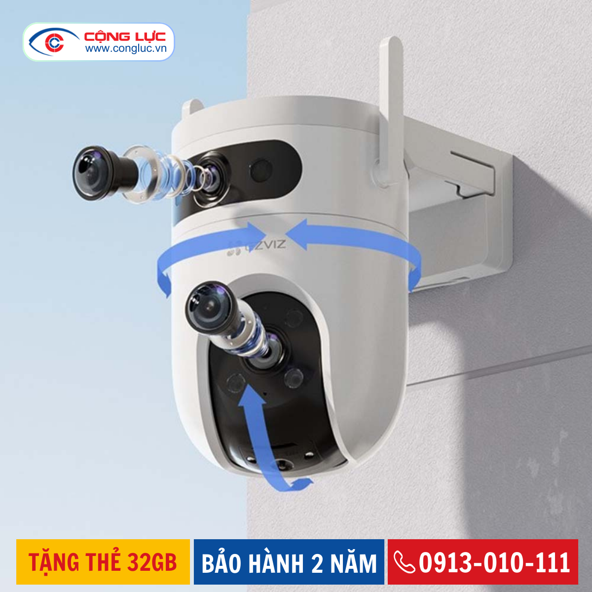 Camera Wifi 2 Mắt Ezviz H9C 6MP
