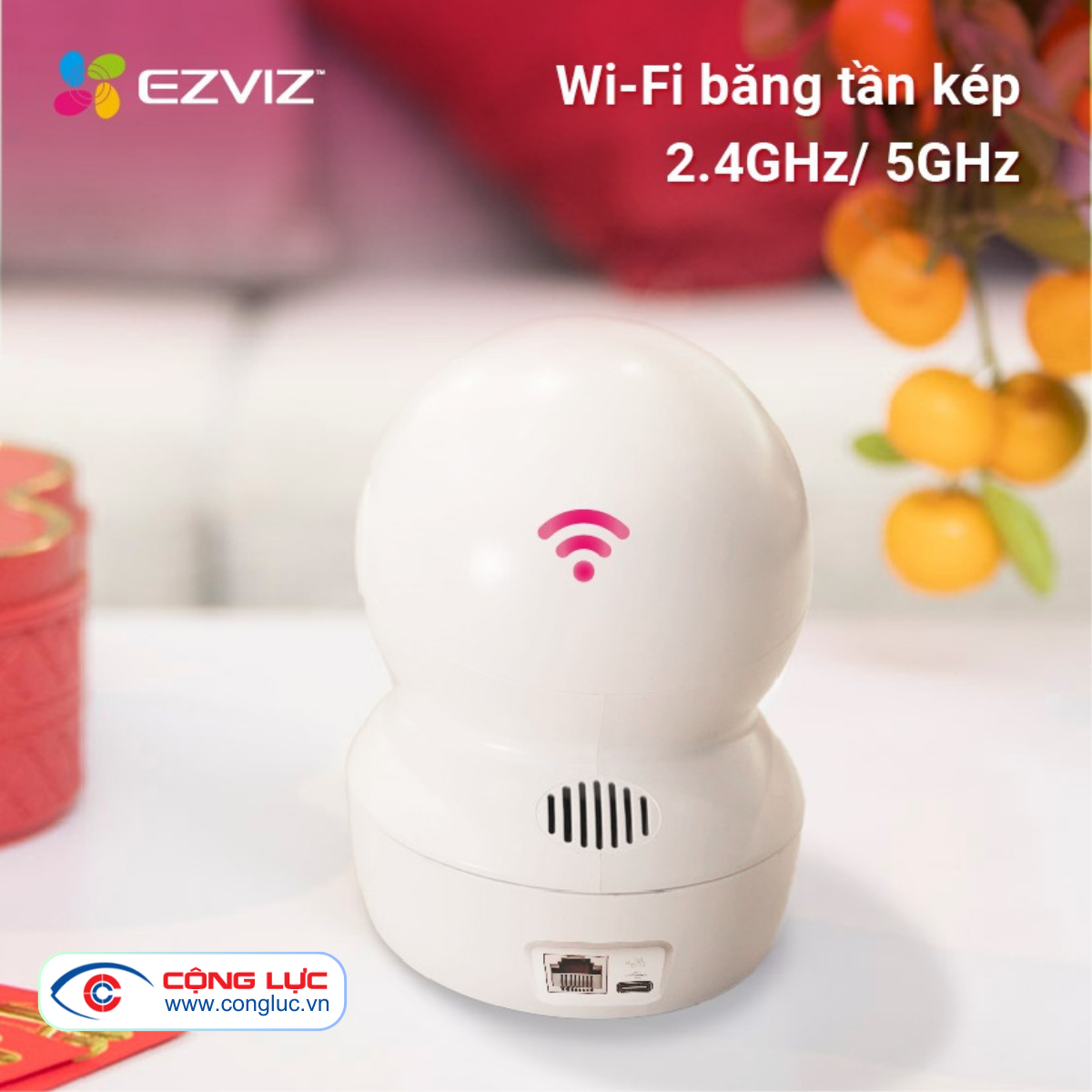 Camera Wifi Ống Kính Kép Ezviz H7C 8MP