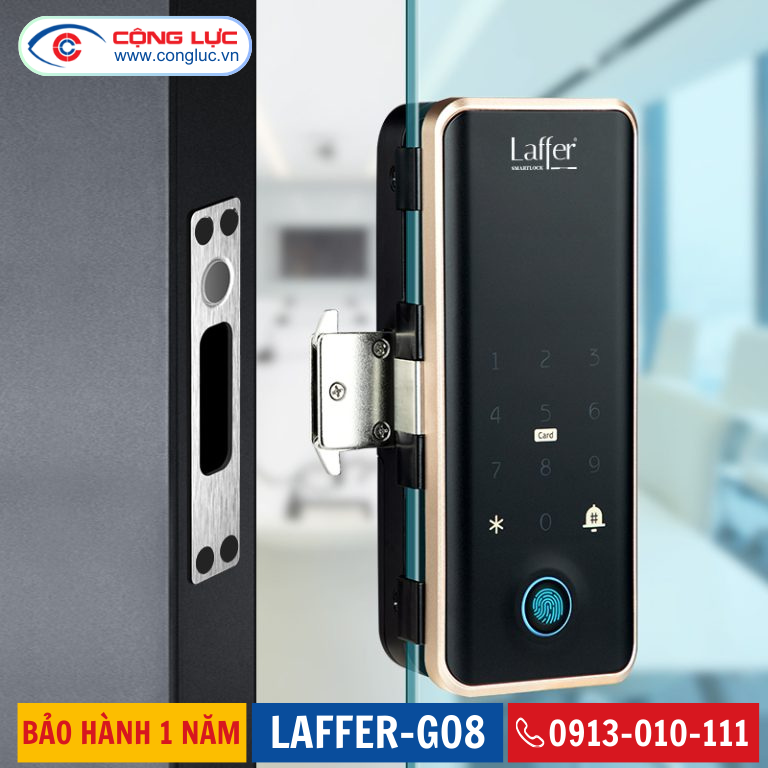 Khoá Vân Tay Cho Cửa Kính Cường Lực Laffer G08