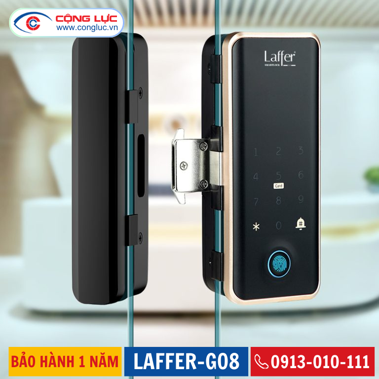 Khoá Vân Tay Cho Cửa Kính Cường Lực Laffer G08
