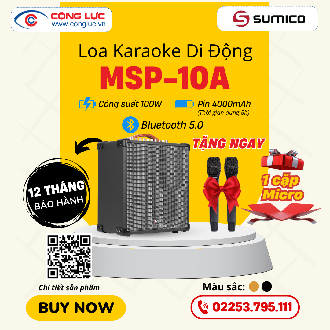 Loa Karaoke Di Động Sumico MSP10A Black Edition