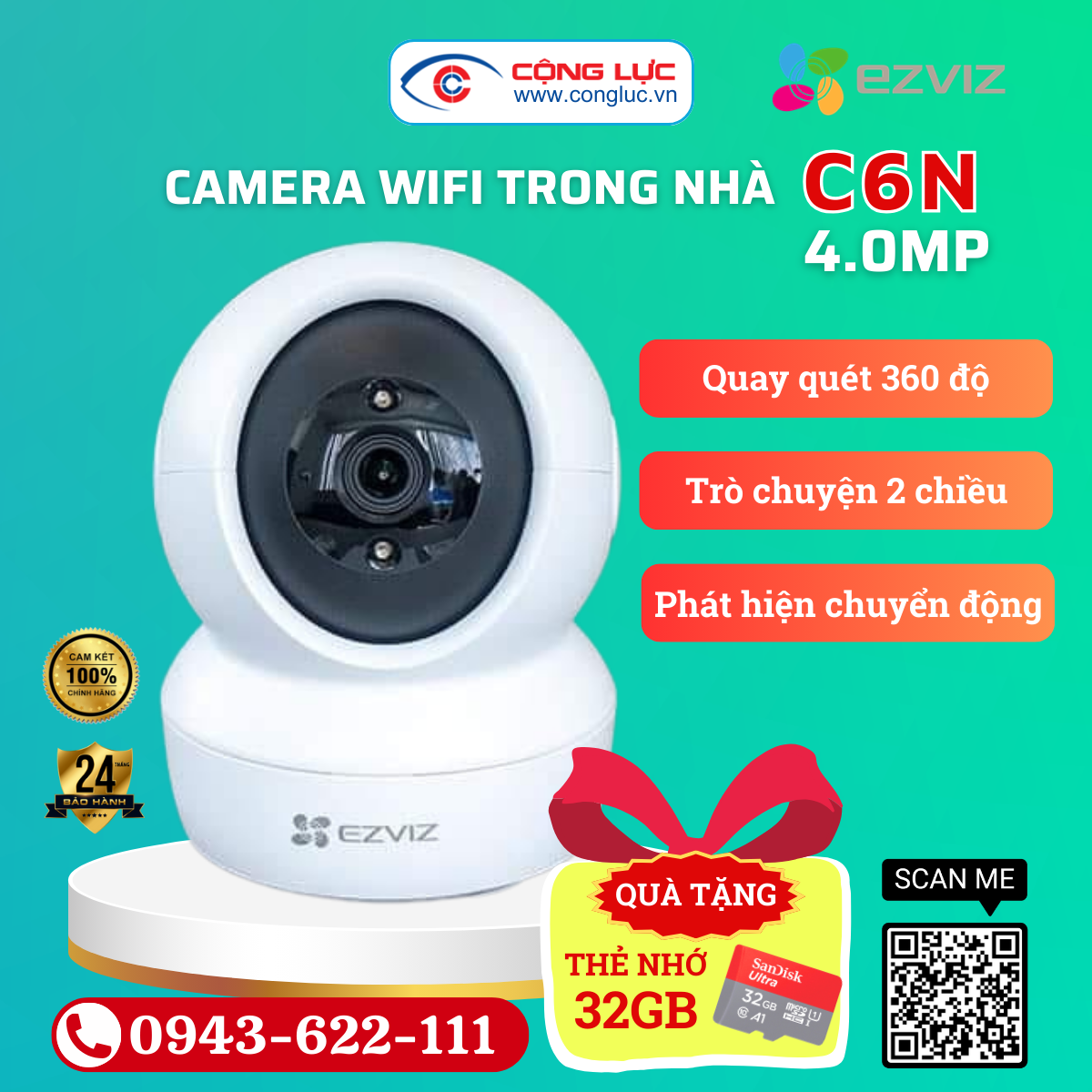 Camera Wifi Ezviz CS-C6N 4MP