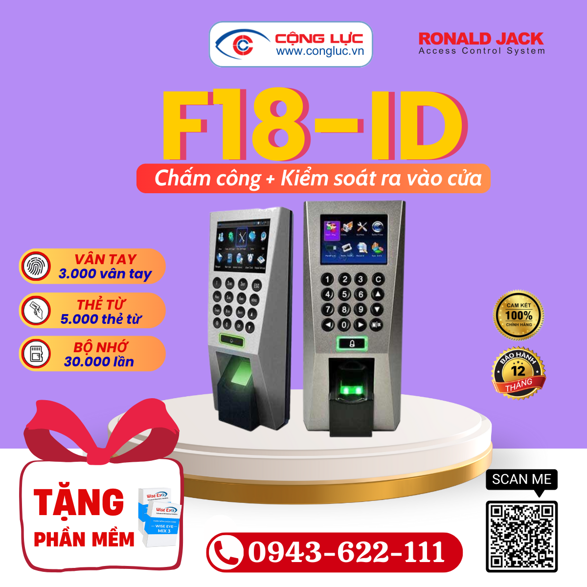 Kiểm soát ra vào cửa Ronald Jack F18/ID