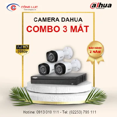 Trọn bộ 3 Camera Dahua 2.0MP