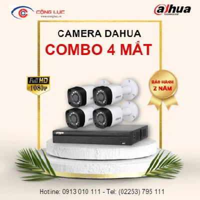 Trọn bộ 4 Camera Dahua 2.0MP
