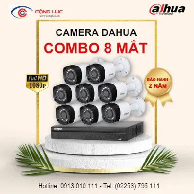 Trọn bộ 8 Camera Dahua 2.0MP