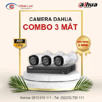 Trọn bộ 3 Camera Dahua 1.0MP
