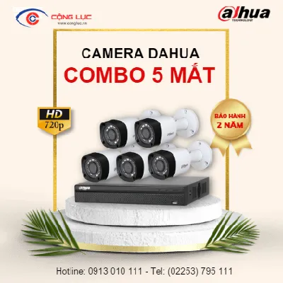 Trọn bộ 5 Camera Dahua 1.0MP