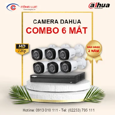 Trọn bộ 6 Camera Dahua 1.0MP