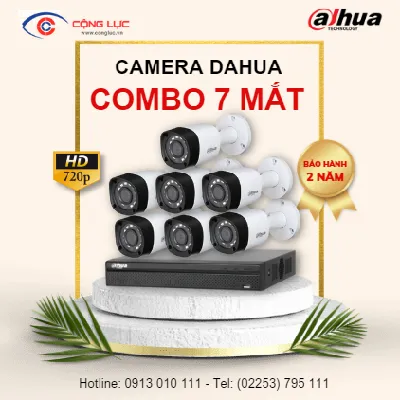 Trọn bộ 7 Camera Dahua 1.0MP