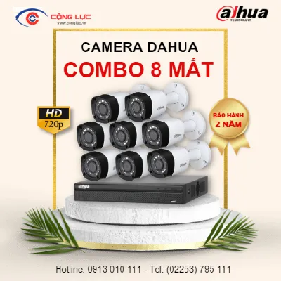 Trọn bộ 8 Camera Dahua 1.0MP