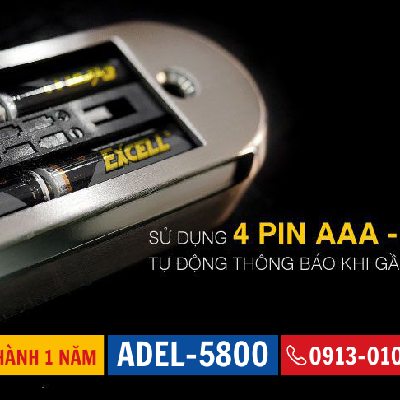 Khóa vân tay cửa nhôm kính Adel 5800