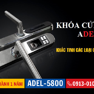 Khóa vân tay cửa nhôm kính Adel 5800