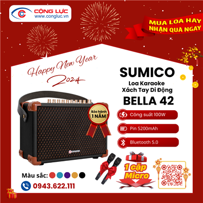 Loa Karaoke Di Động Sumico Bella 42 Black Edition