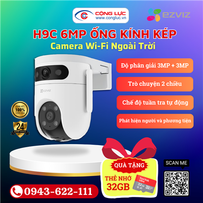 Camera Wifi 2 Mắt Ezviz H9C 6MP