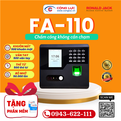 Máy Chấm Công Khuôn Mặt Ronald Jack FA-110