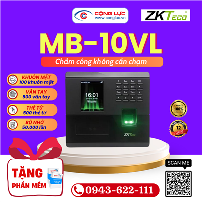 Máy Chấm Công Khuôn Mặt ZKteco MB-10VL