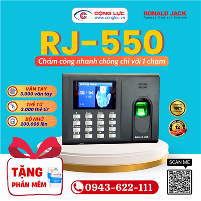 Máy Chấm Công Vân Tay Ronald Jack Rj550 PRO