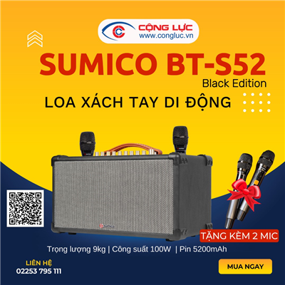 Loa Karaoke Di Động Sumico BT-S52 Black Edition