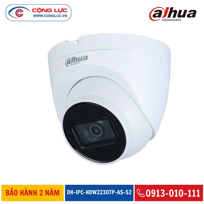 Camera IP Dahua 2MP DH-IPC-HDW2230TP-AS-S2 Hồng Ngoại 30 Mét