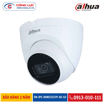 Camera IP Dahua 2MP DH-IPC-HDW2231TP-AS-S2 Hồng Ngoại 30 Mét