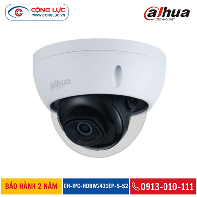 Camera IP Dome Dahua 4MP DH-IPC-HDBW2431EP-S-S2 Hồng Ngoại 30 Mét