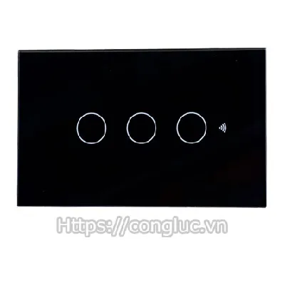 Công Tắc Cảm Ứng Wifi 3 Nút Màu Đen