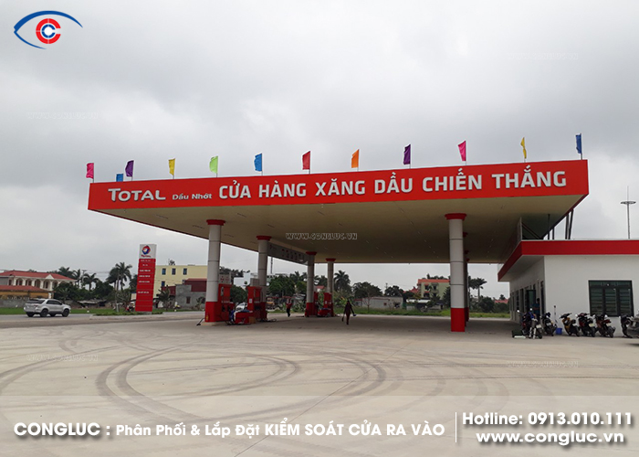 lắp đặt kiểm soát cửa ra vào cửa hàng xăng dầu chiến thắng an lão hải phòng