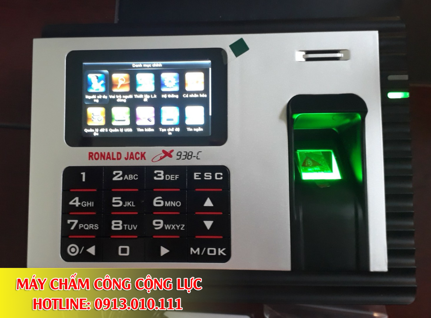 máy chấm công vân tay ronald jack x938c chính hãng hải phòng