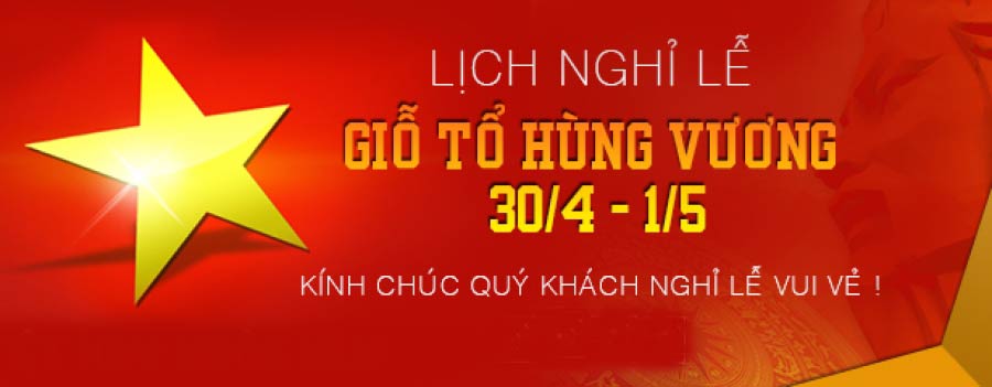 Công ty Cộng Lực thông báo lịch nghỉ giỗ tổ Hùng Vương, 30.04 và 01.05.2018