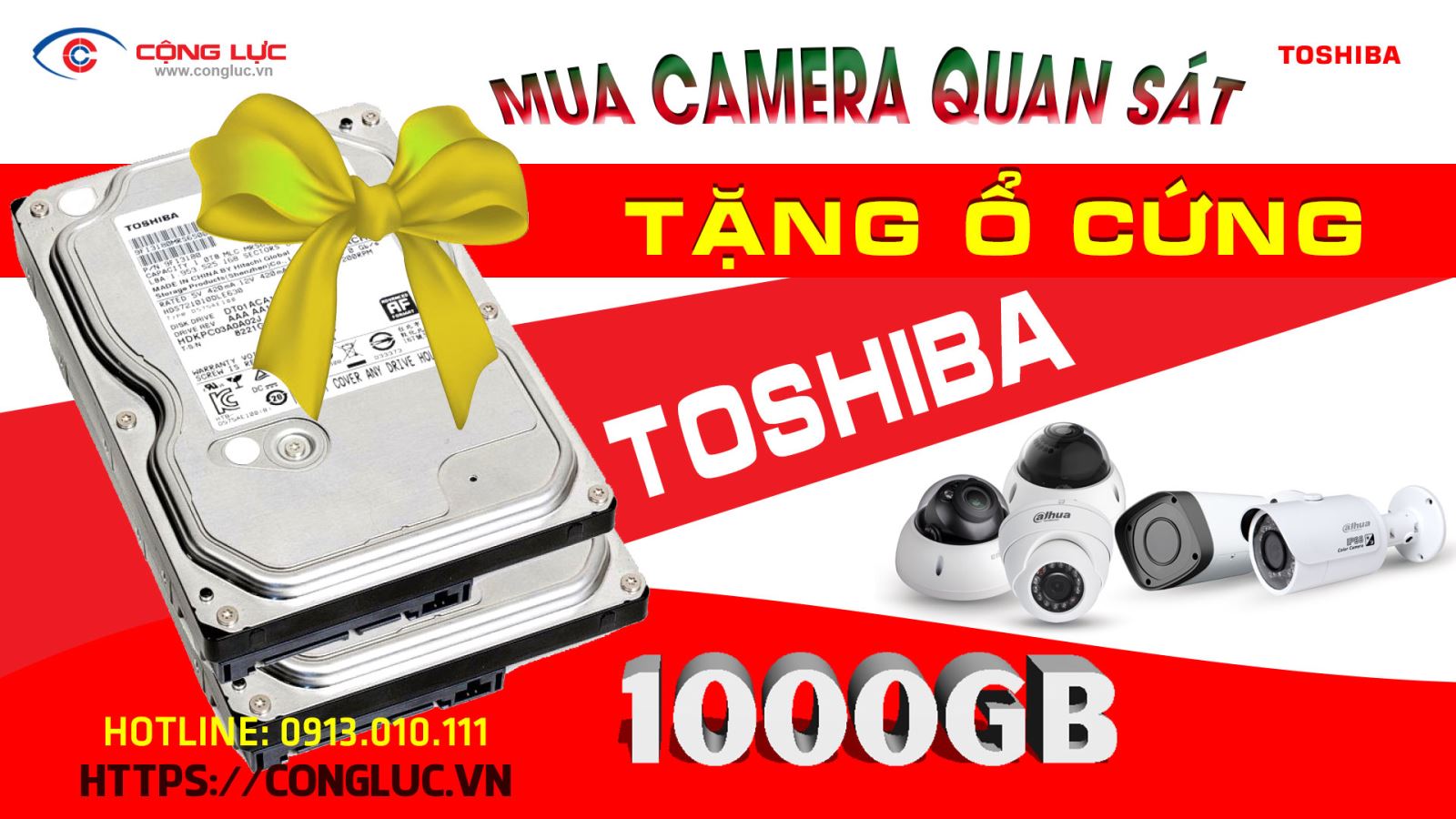 Mua camera tặng ổ cứng toshiba 1000gb