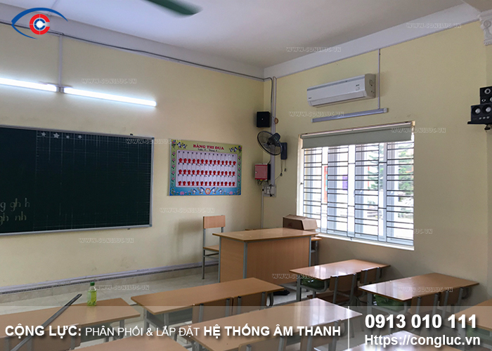 lắp hệ thống âm thanh thông báo tại trường tiểu học an dương hải phòng