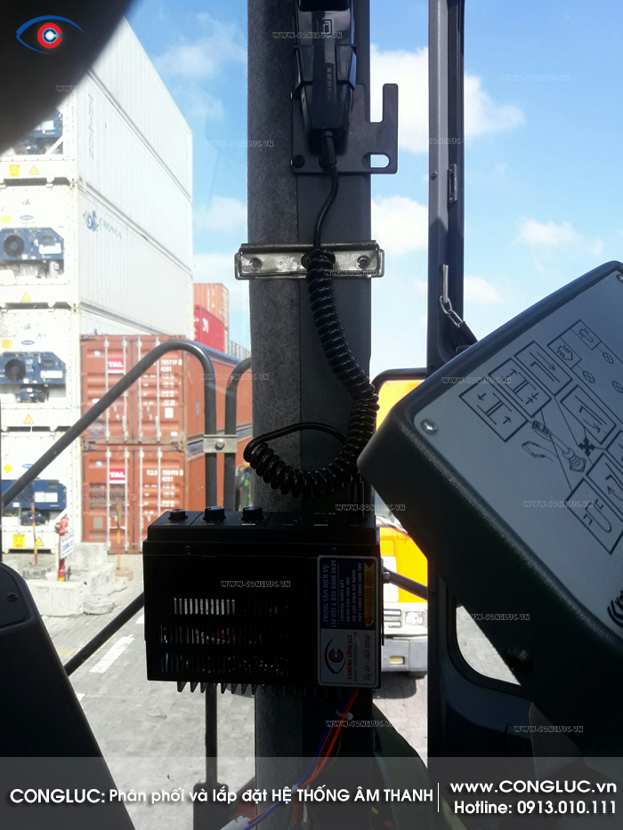 Lắp hệ thống âm thanh xe container tại icd Tân Cảng Hải Phòng