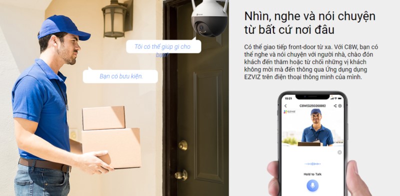 camera wifi ezviz c8w 4mp giám sát từ xa trên di động