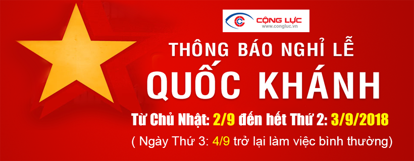 Cộng Lực thông báo nghỉ lễ quốc khánh 2/9/2018