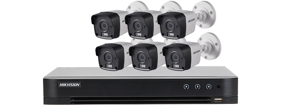 trọn bộ 6 măt camera hikvision 2.0 megapixel
