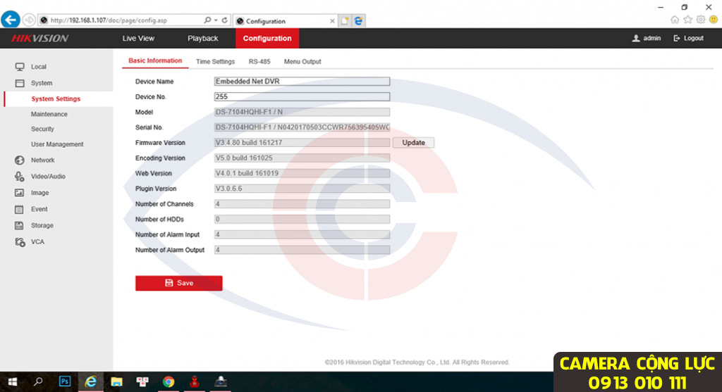 đổi mật khẩu đầu ghi camera hikvision