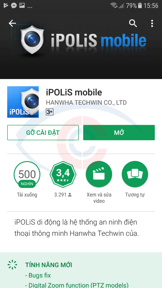 Cài phần mềm ipolis xem camera samsung trên di động