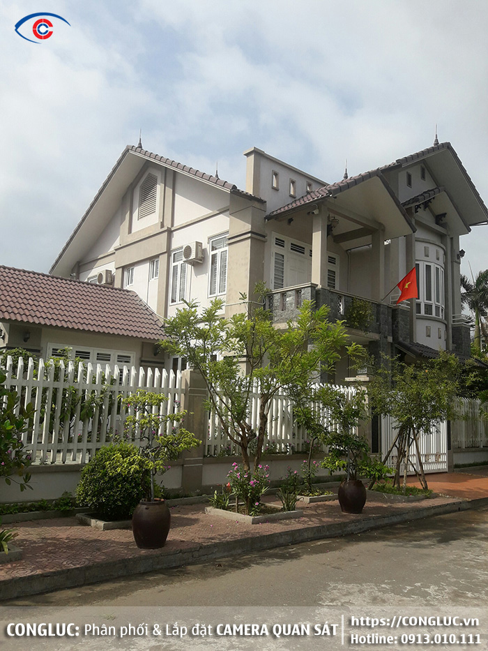 hình ảnh lắp đặt camera cho biệt thự tại anh dũng dương kinh hải phòng