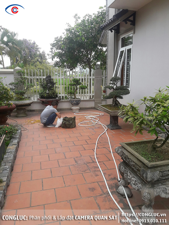 hình ảnh kỹ thuật camera cộng lực lắp đặt camera cho biệt thự tại anh dũng dương kinh
