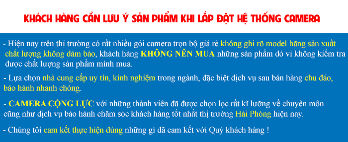 Lắp camera tại Cộng Lực cam kết