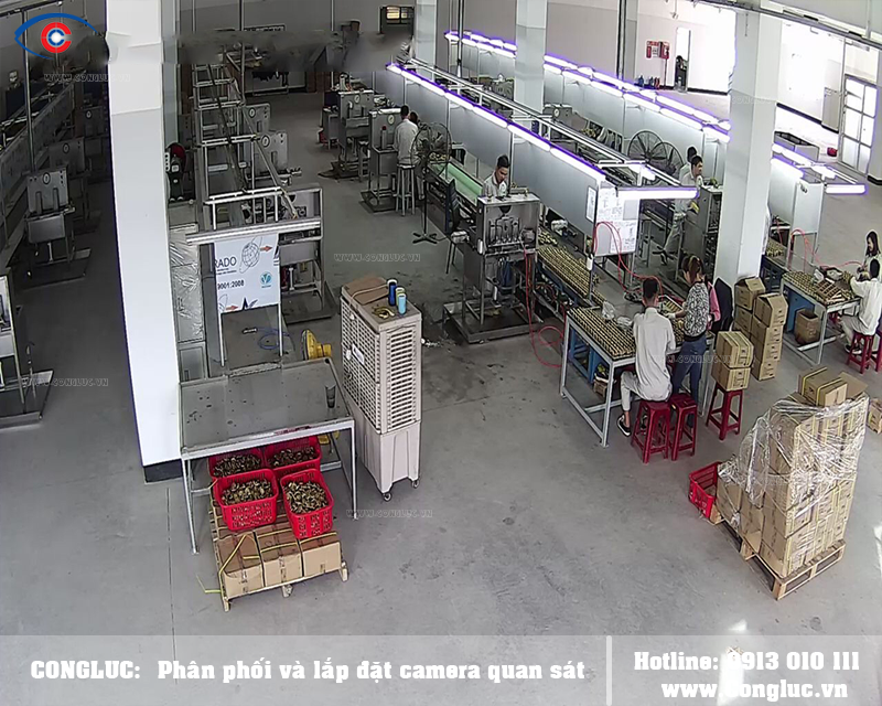 camera quan sát bên trong khu vực nhà xưởng nhà máy