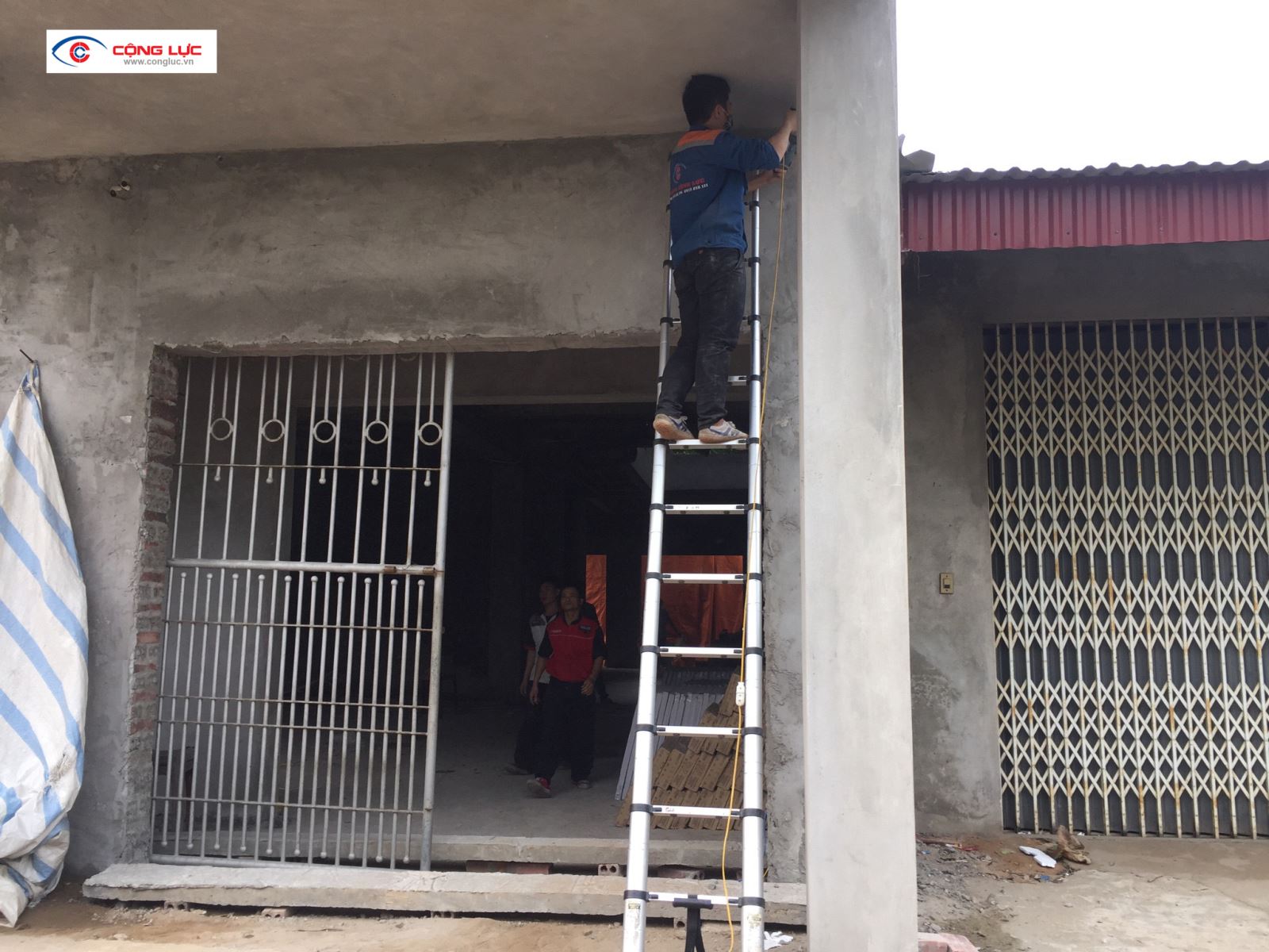 lắp đặt camera công trình đang xây dựng