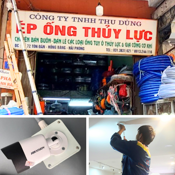 camera  cộng lực lắp camera tại cửa hàng thu dũng 72 tôn đản hải phòng