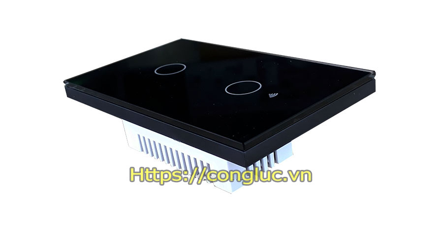 Công tắc điện 2 nút màu đen giá rẻ